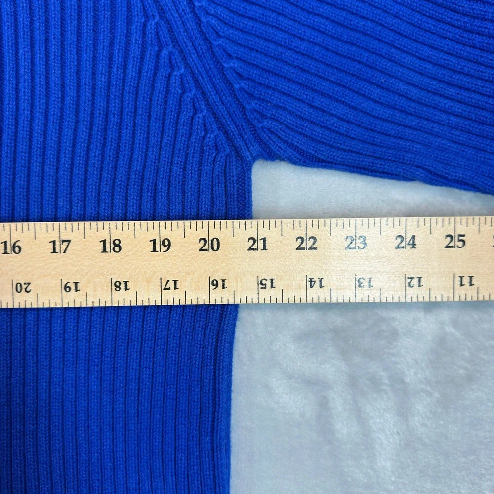 Banana Republic Sweater Mens L Blue Vintage Ribbed Knit V-Neck Cotton 249860-F00